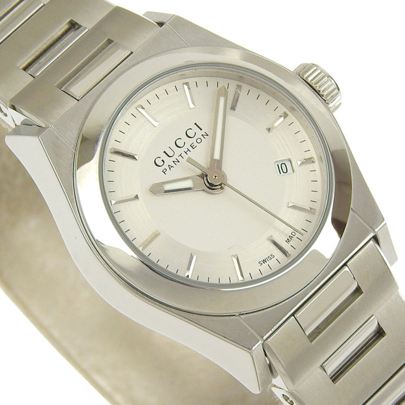 Gucci Pantheon 女士腕錶，115.5毫米不鏽鋼石英模擬銀色錶盤-2