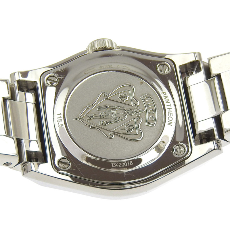 Gucci Pantheon 女士腕錶，115.5毫米不鏽鋼石英模擬銀色錶盤-5