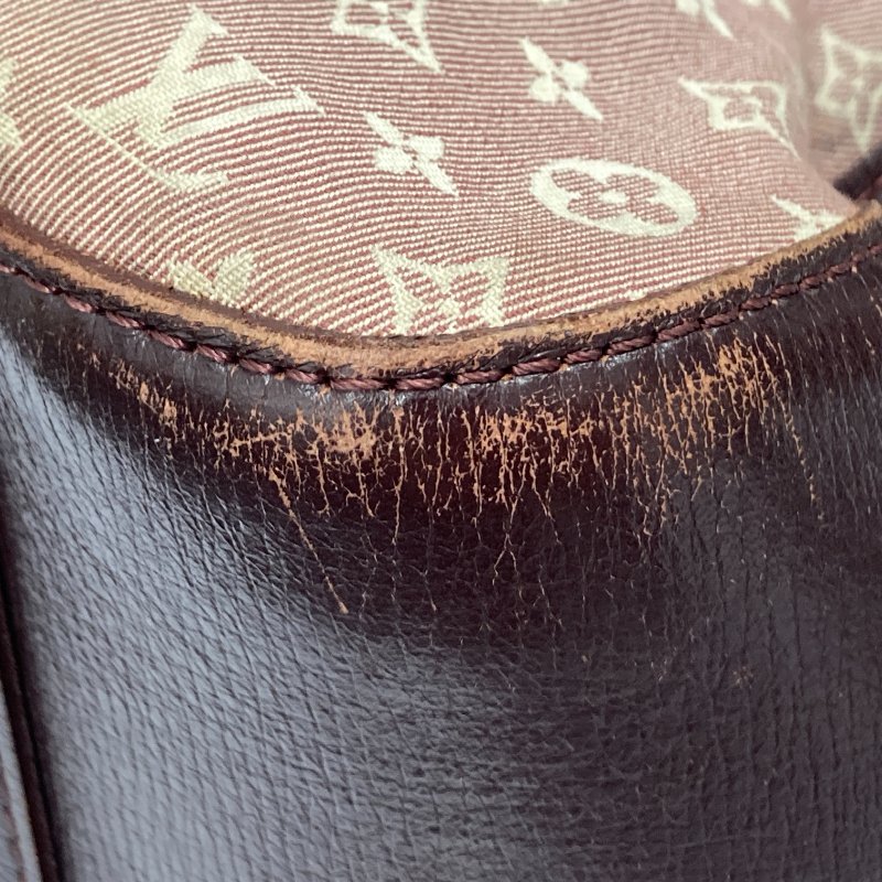 LOUIS VUITTON 路易威登 M40741 RENDEZ-VOUS 手提包 皮革/帆布 荖花 棕色/酒紅色 金釦-5
