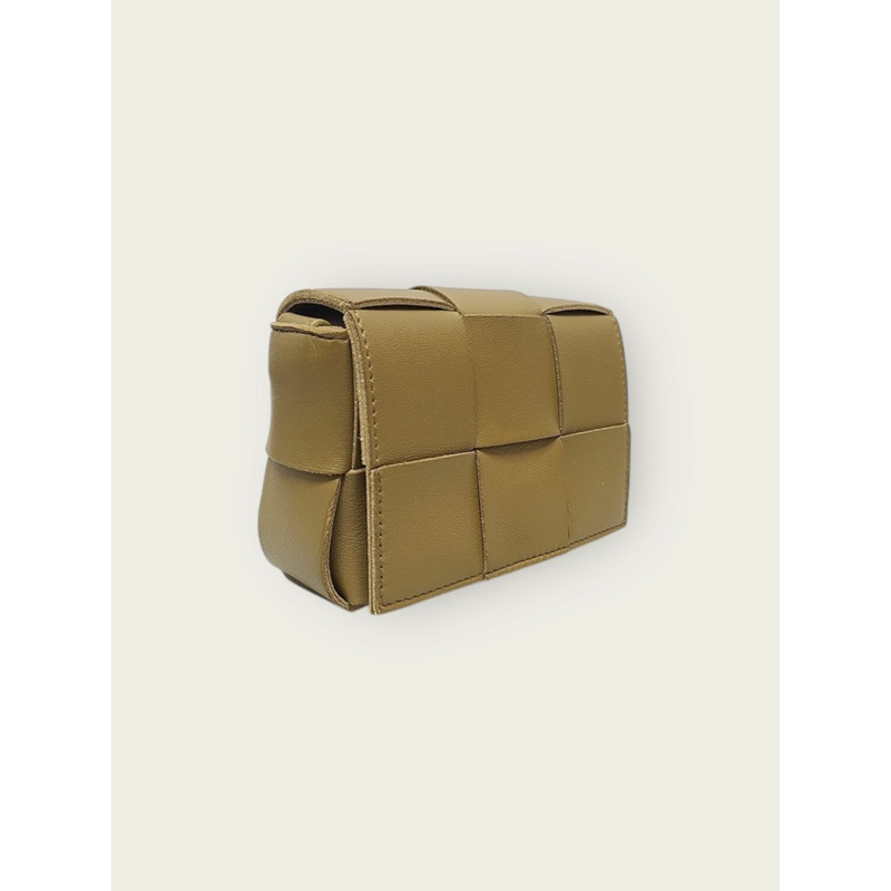 【包稅】BOTTEGA VENETA Aicon棕色編織磁帶斜背包-3