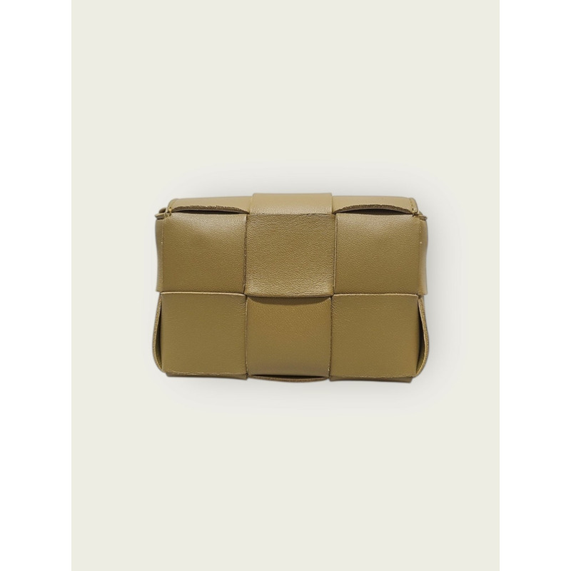 【包稅】BOTTEGA VENETA Aicon棕色編織磁帶斜背包-5