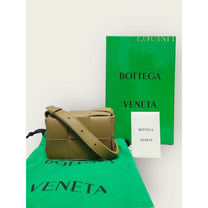 【包稅】BOTTEGA VENETA Aicon棕色編織磁帶斜背包-7