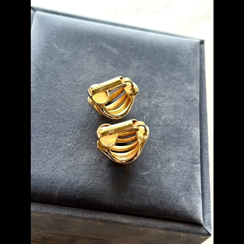 【LA LUNE】中古Dior 金色螺旋貝殼復古耳環 耳夾 首飾飾品 二手 古董 禮物-2