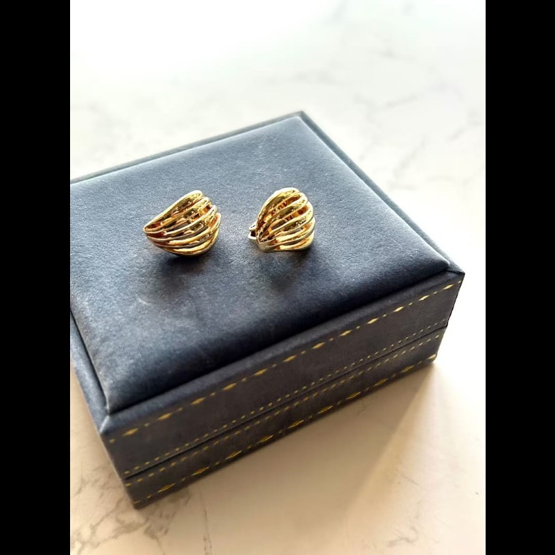 【LA LUNE】中古Dior 金色螺旋貝殼復古耳環 耳夾 首飾飾品 二手 古董 禮物-5