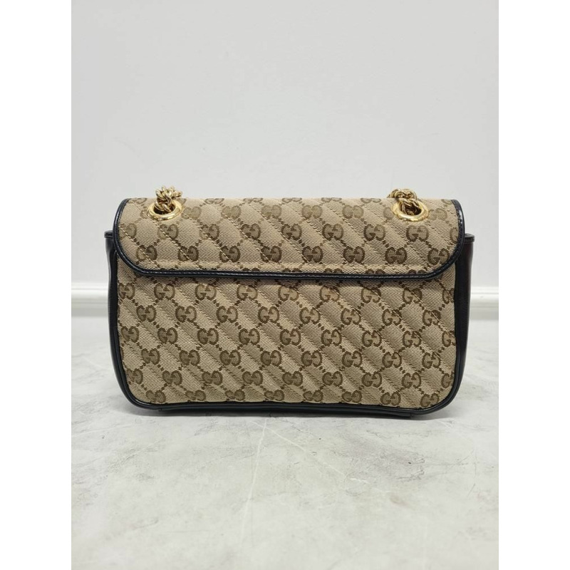 【包稅】GUCCI GG Marmont 米色馬特拉塞帆布小號肩背包-4