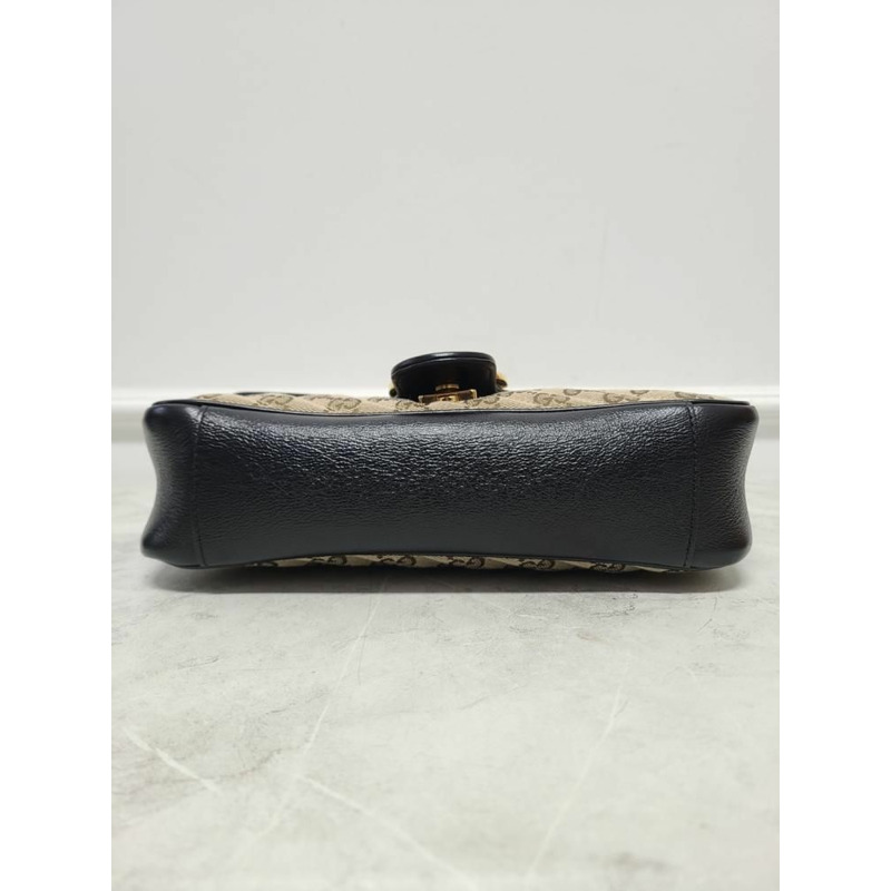 【包稅】GUCCI GG Marmont 米色馬特拉塞帆布小號肩背包-5