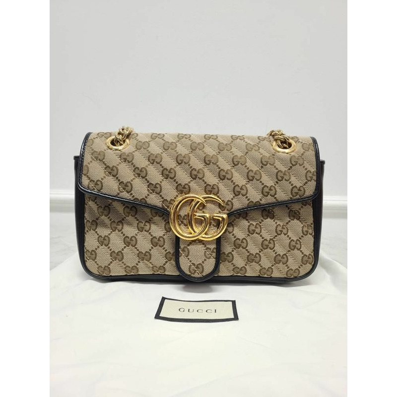 【包稅】GUCCI GG Marmont 米色馬特拉塞帆布小號肩背包-6