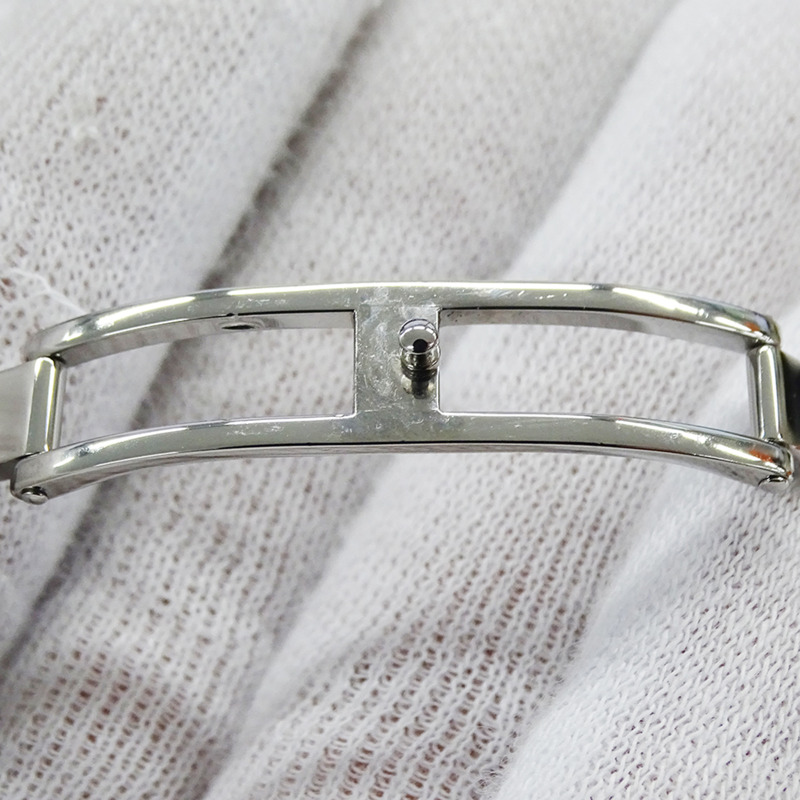 愛馬仕女士腕錶，貝殼石英機芯，不鏽鋼錶殼，CR2.210機芯，銀色，方形，拋光-4