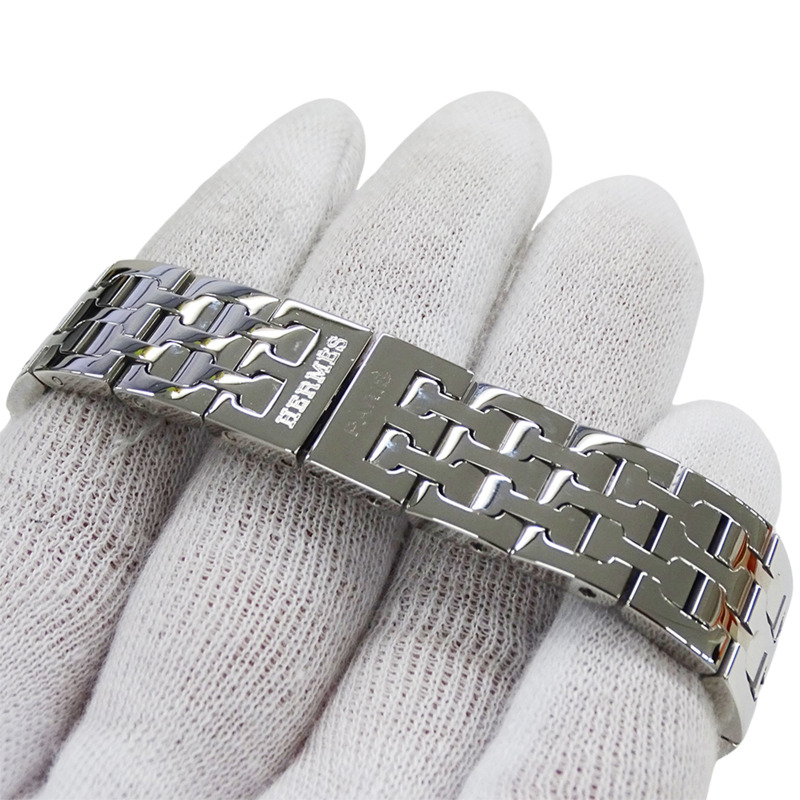 愛馬仕 H 系列女士石英 QZ 腕錶，不鏽鋼錶殼，型號 HH1.210，銀色拋光-5