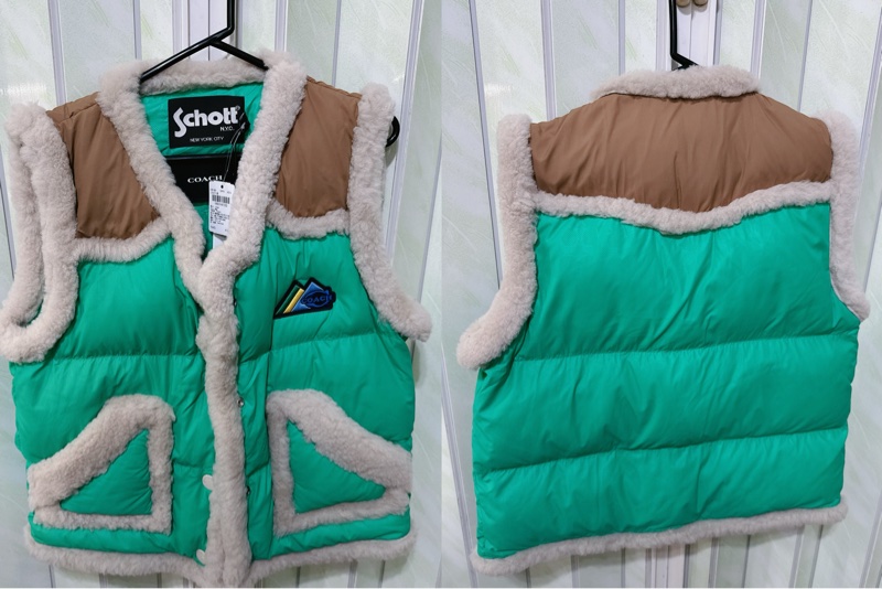 全新Coach 與 Schott N.Y.C. 的聯名款尼龍羽絨背心(原價41800元）-0