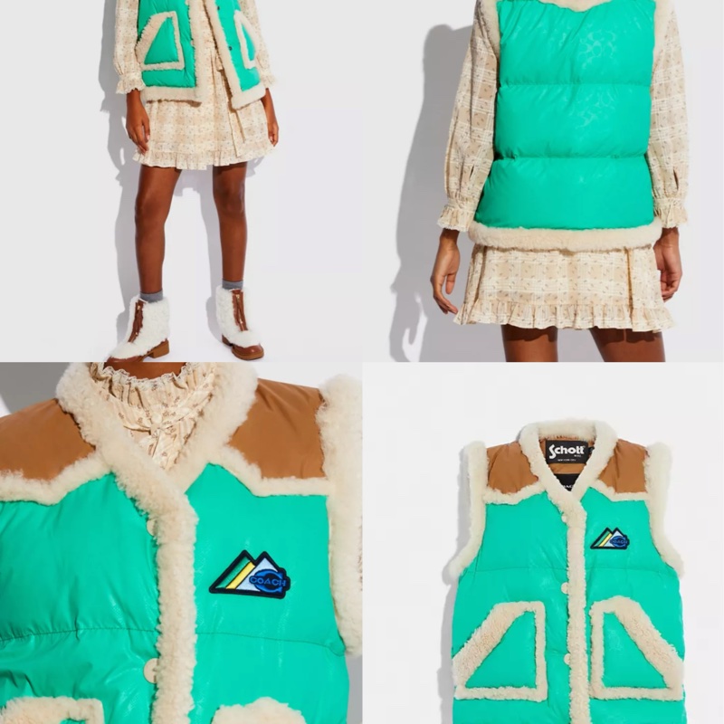 全新Coach 與 Schott N.Y.C. 的聯名款尼龍羽絨背心(原價41800元）-1