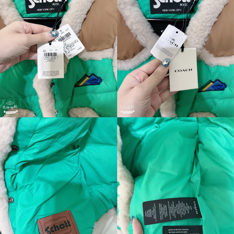 全新Coach 與 Schott N.Y.C. 的聯名款尼龍羽絨背心(原價41800元）-4