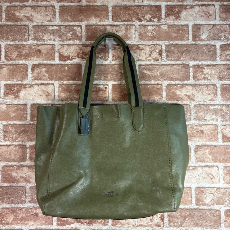 8成新正品 Coach 墨綠托特包-0