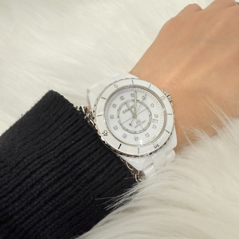 CHANEL - 白色陶瓷12點鑽 J12 Caliber 38mm-5