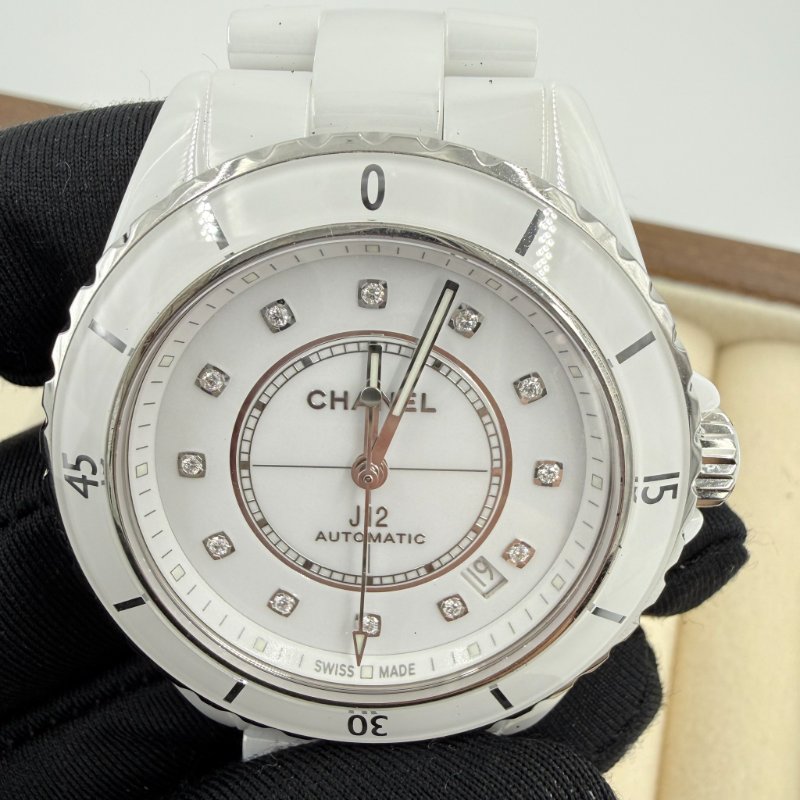 CHANEL - 白色陶瓷12點鑽 J12 Caliber 38mm-16