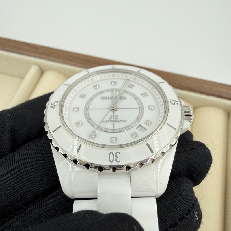 CHANEL - 白色陶瓷12點鑽 J12 Caliber 38mm-17