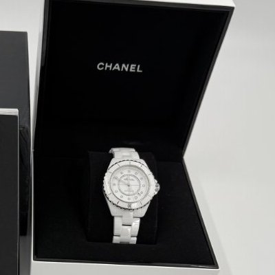 CHANEL - 白色陶瓷12點鑽 J12 Caliber 38mm-18
