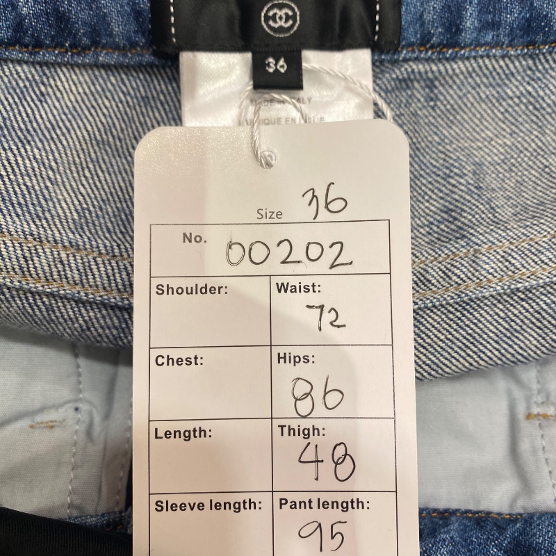 ❤️ CHANEL 山茶花圖案 好版型 牛仔褲-9