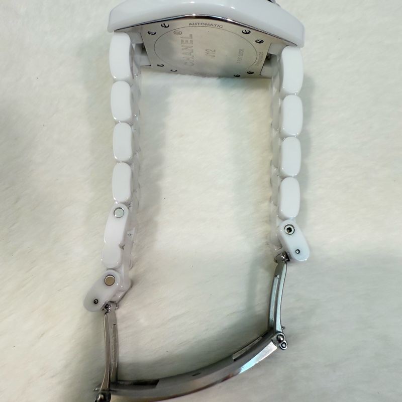 Chanel 香奈兒 白陶瓷J12 12鑽 38mm 機械錶-7