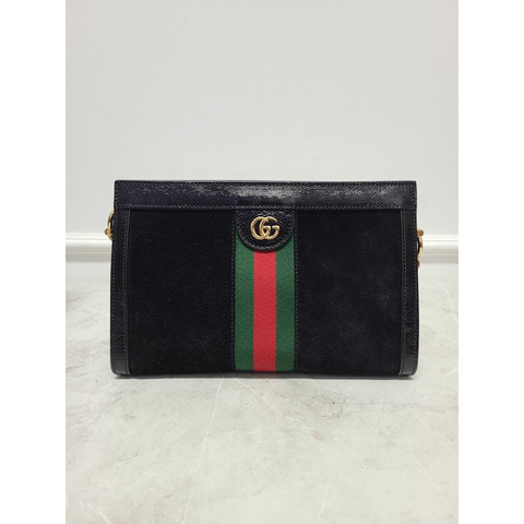 【包稅】GUCCI 黑色 Ophidia 網狀天鵝絨小號肩包