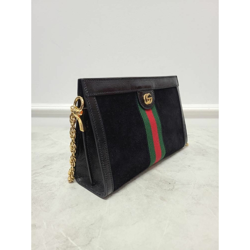 【包稅】GUCCI 黑色 Ophidia 網狀天鵝絨小號肩包-2