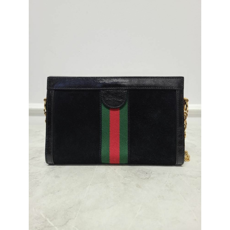 【包稅】GUCCI 黑色 Ophidia 網狀天鵝絨小號肩包-5