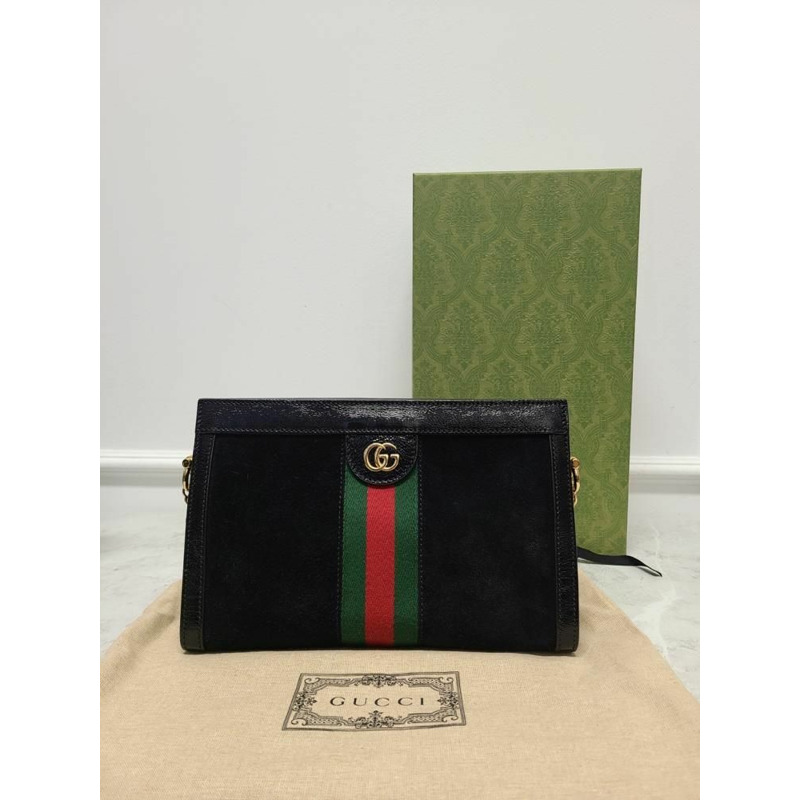 【包稅】GUCCI 黑色 Ophidia 網狀天鵝絨小號肩包-7