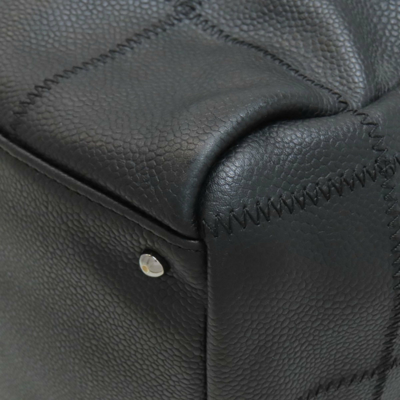 香奈兒 Chocobar 手提包，粒面小牛皮材質，銀色五金配件，女士款-21