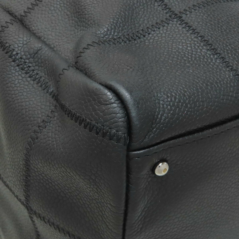 香奈兒 Chocobar 手提包，粒面小牛皮材質，銀色五金配件，女士款-22