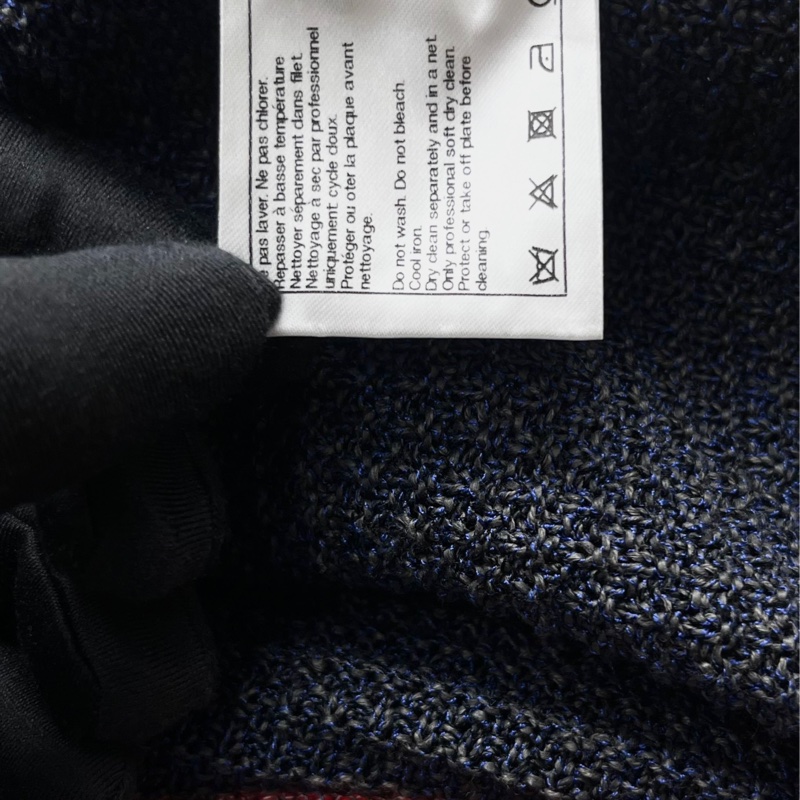 閒置品Chanel香奈兒深藍色 亞麻棉混紡針織背心式連衣裙-3