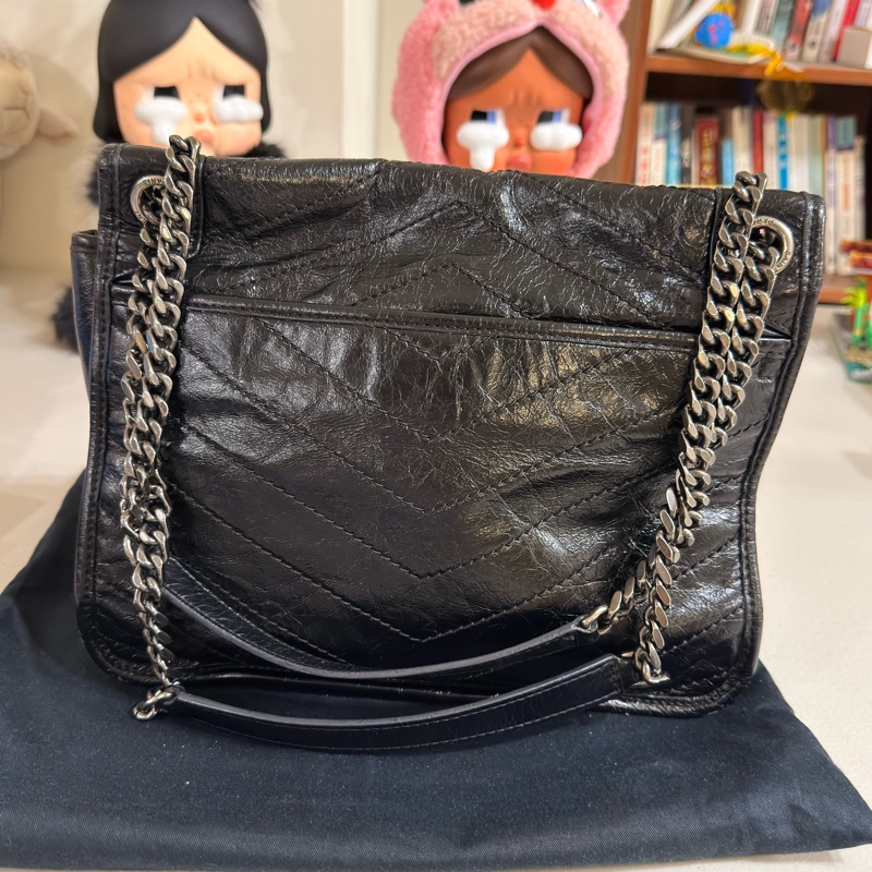 🚚趕過年前出貨🍙 Ysl Niki 中號 油蠟皮經典黑🍙 二手有使用感 誇張議價-1