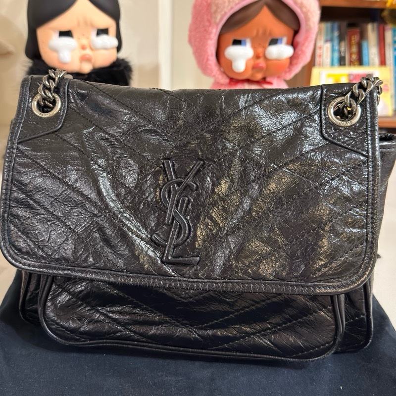 🚚趕過年前出貨🍙 Ysl Niki 中號 油蠟皮經典黑🍙 二手有使用感 誇張議價-31