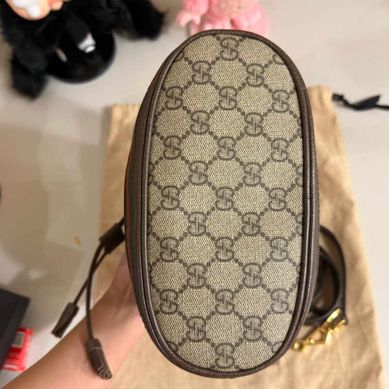 🚚趕過年前出貨🍙 GUCCI Ophidia帆布老花紅綠織帶水桶包🍙二手閒置品 誇張議價不回應-7