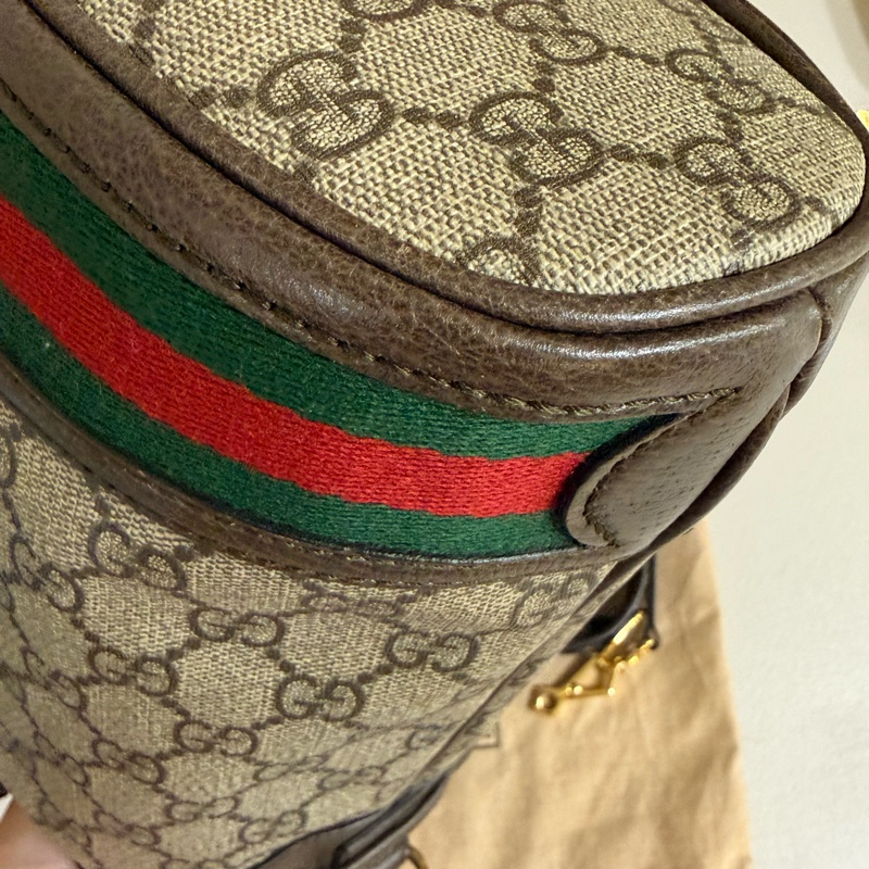 🚚趕過年前出貨🍙 GUCCI Ophidia帆布老花紅綠織帶水桶包🍙二手閒置品 誇張議價不回應-10