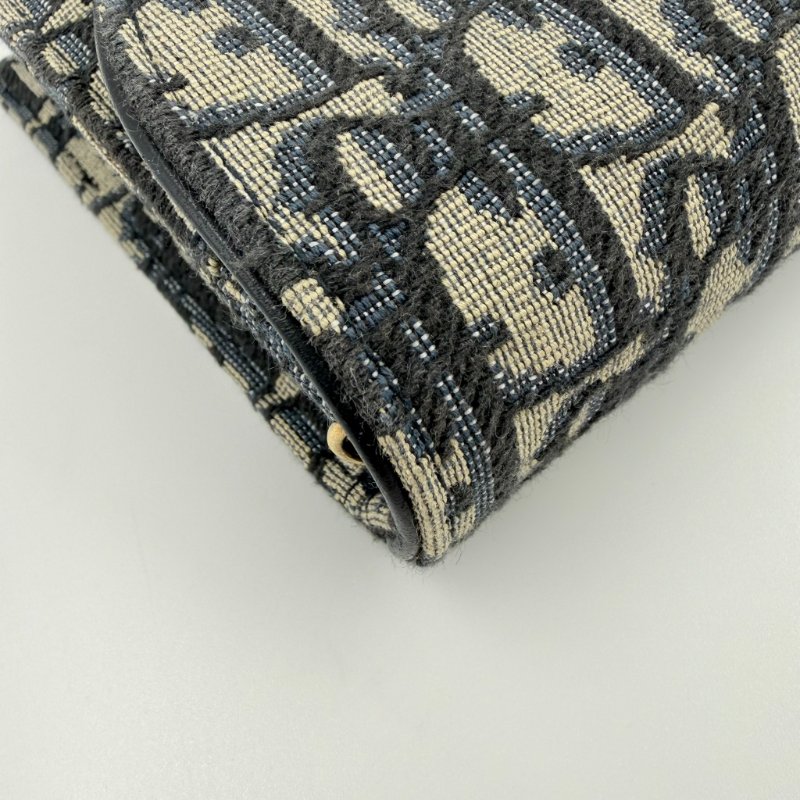 DIOR - 藍色緹花Saddle Oblique woc-8