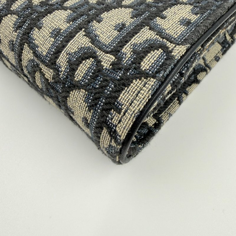 DIOR - 藍色緹花Saddle Oblique woc-9