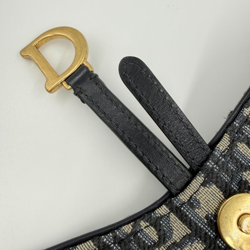 DIOR - 藍色緹花Saddle Oblique woc-15