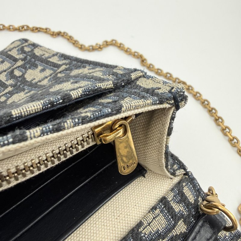 DIOR - 藍色緹花Saddle Oblique woc-18