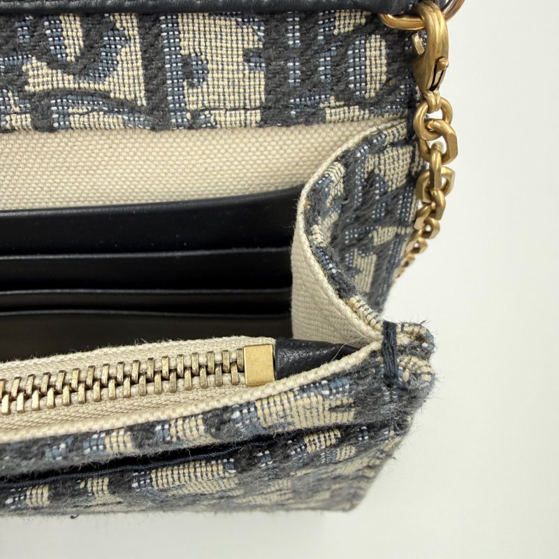 DIOR - 藍色緹花Saddle Oblique woc-19