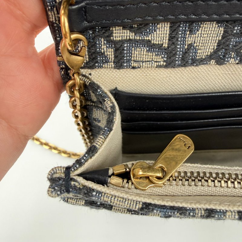 DIOR - 藍色緹花Saddle Oblique woc-20