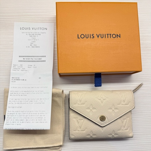 LOUIS VUITTON 路易威登Victorine金釦錢包 白色
