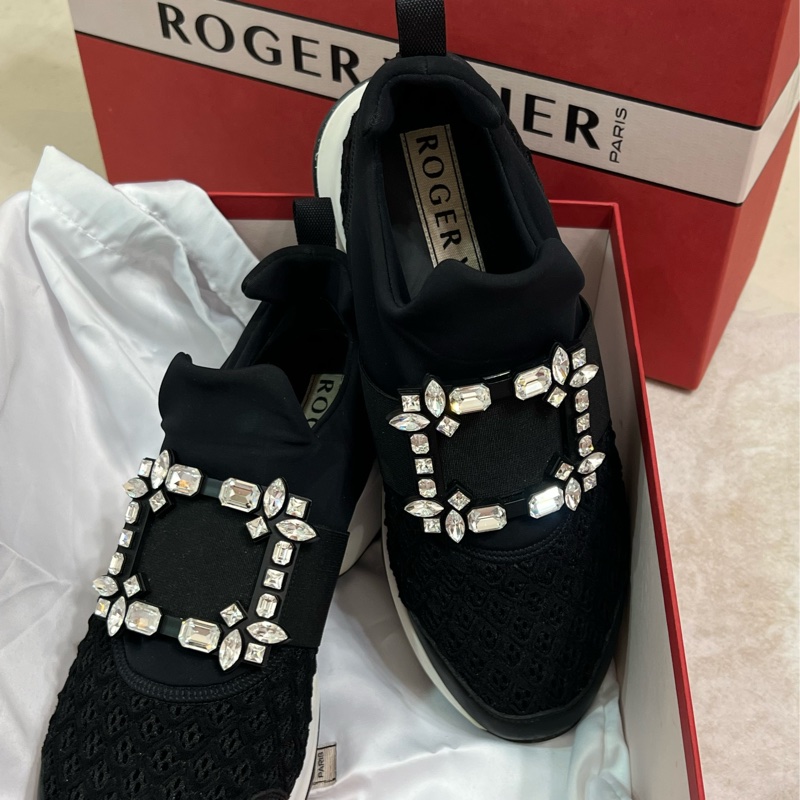 Roger Vivier 鑽扣增高球鞋 黑色-0