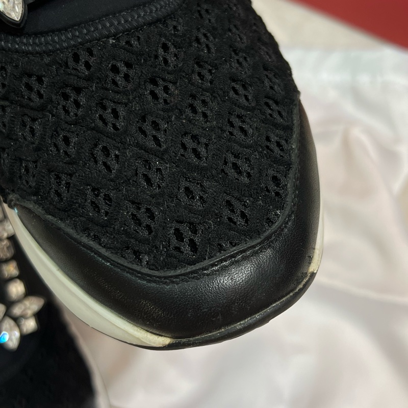 Roger Vivier 鑽扣增高球鞋 黑色-2