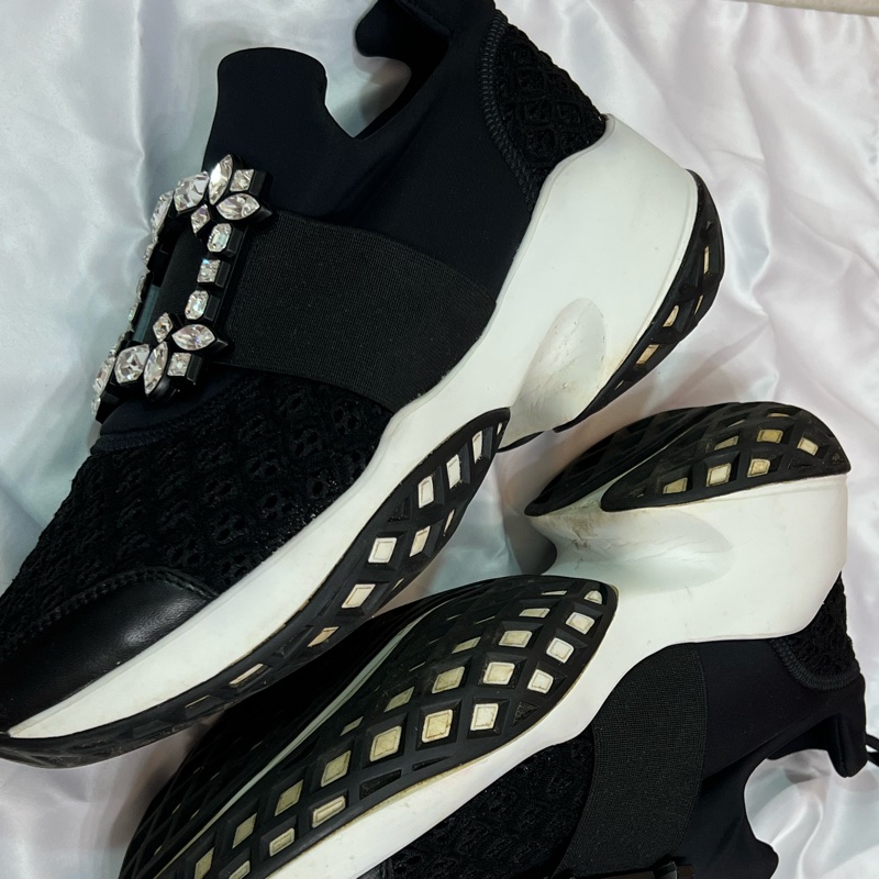 Roger Vivier 鑽扣增高球鞋 黑色-18