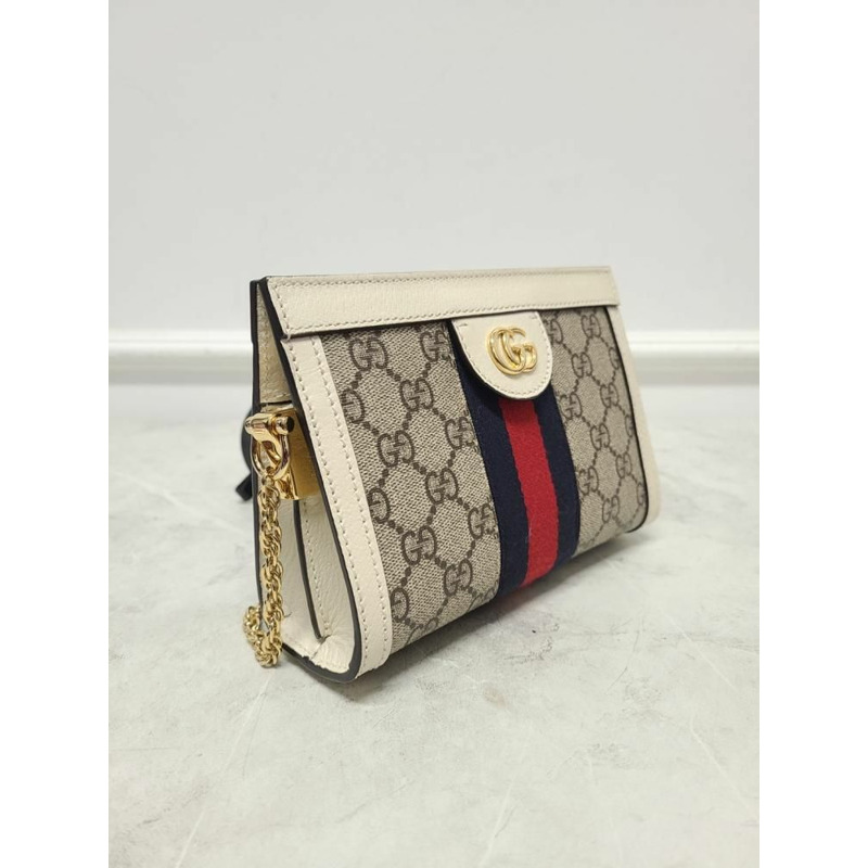 【包稅】GUCCI 白色 Ophidia GG 迷你鏈條單肩包-1