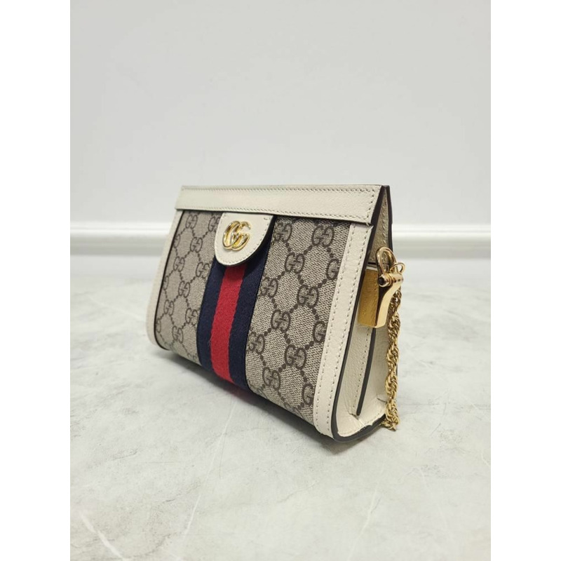 【包稅】GUCCI 白色 Ophidia GG 迷你鏈條單肩包-2