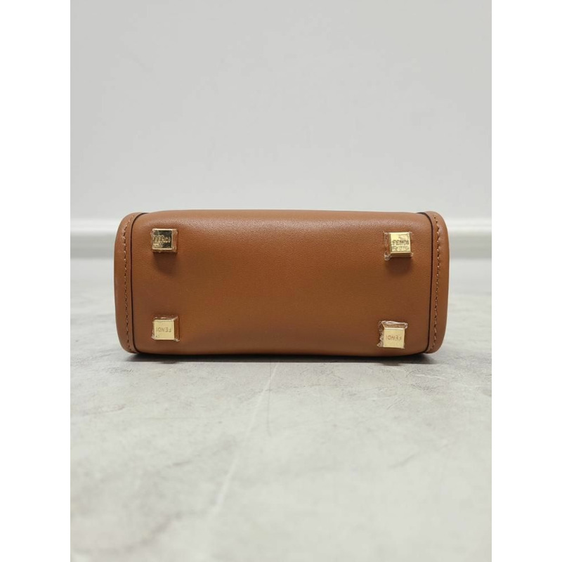 【包稅】FENDI Brown Sunshine Roma 字母標誌迷你購物袋-5