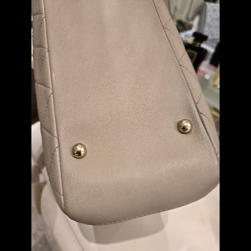 Chanel 香奈兒 米色手腕肩背2用包-10