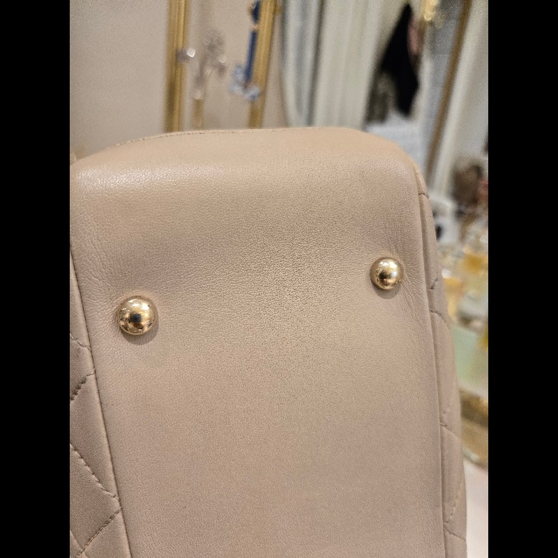 Chanel 香奈兒 米色手腕肩背2用包-12
