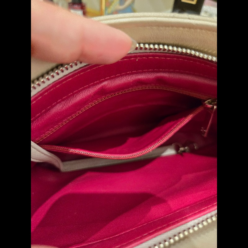 Chanel 香奈兒 米色手腕肩背2用包-15